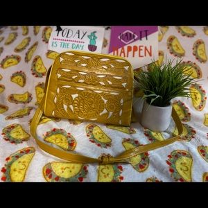 Unique Southwestern-inspired Mustard Crossbody Bag